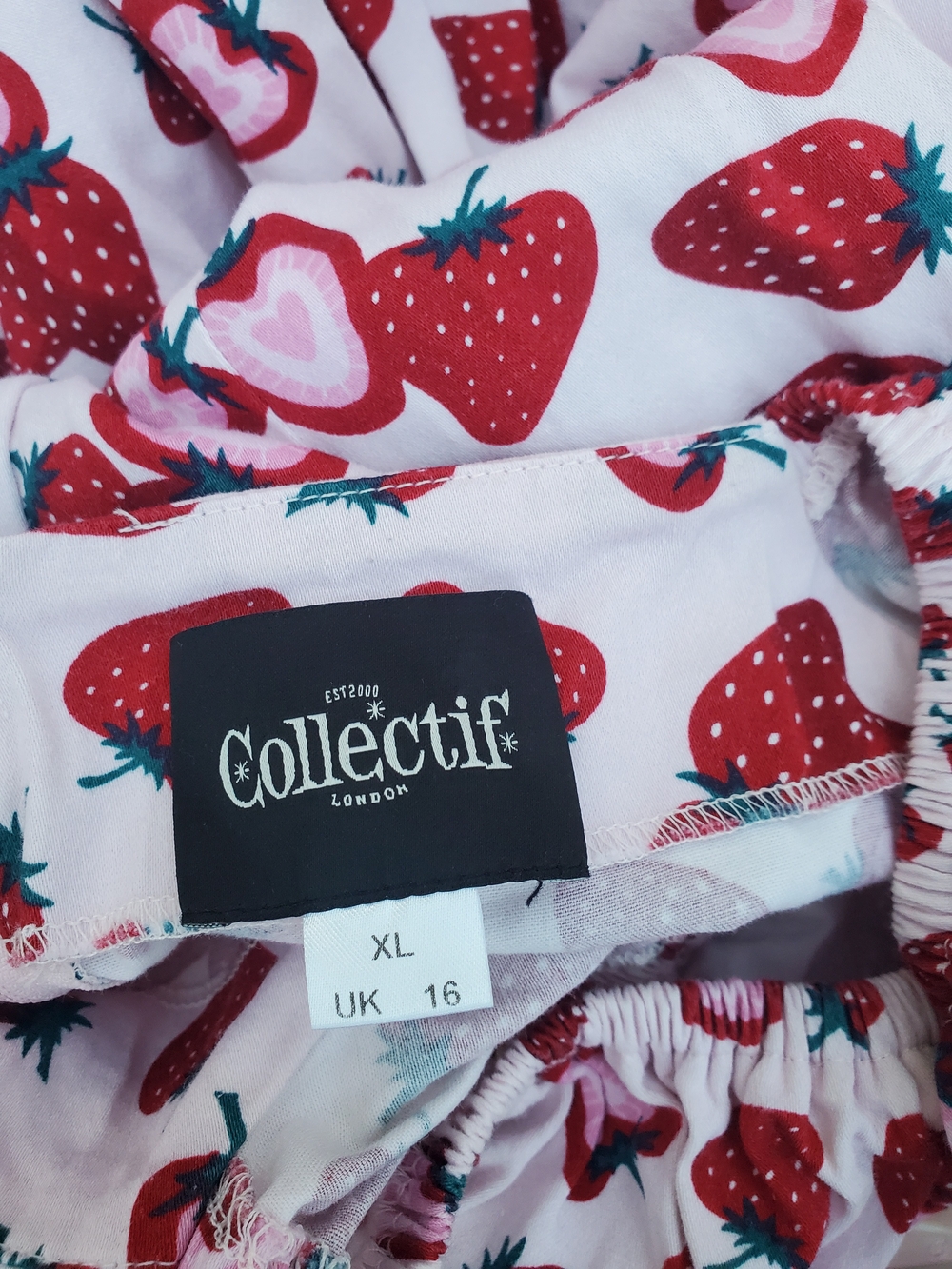 Collectif Strawberry Print Midi Dress Size XL (UK 16) - Picture 7 of 7